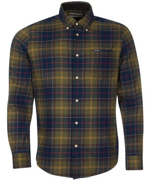 Barbour checked flannel shirt, close-up