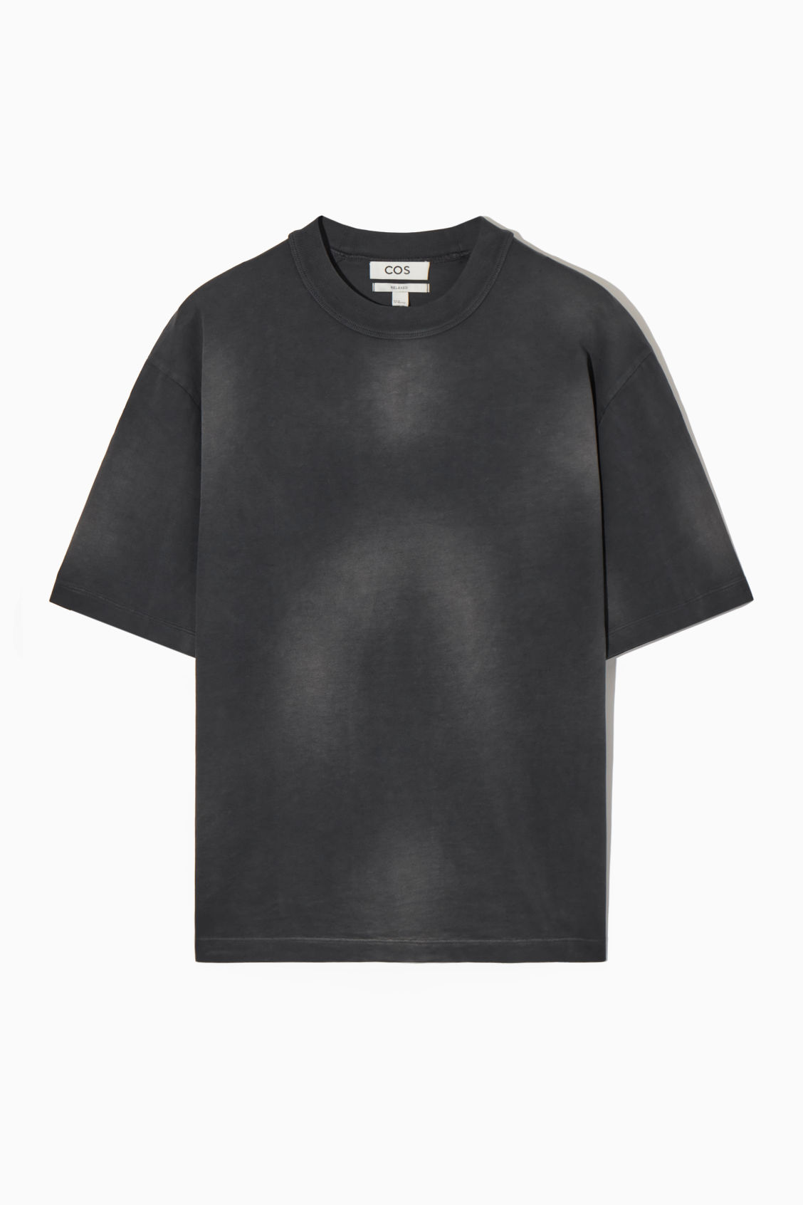 COS Heavyweight Mock-Neck T-Shirt in BLACK | Endource