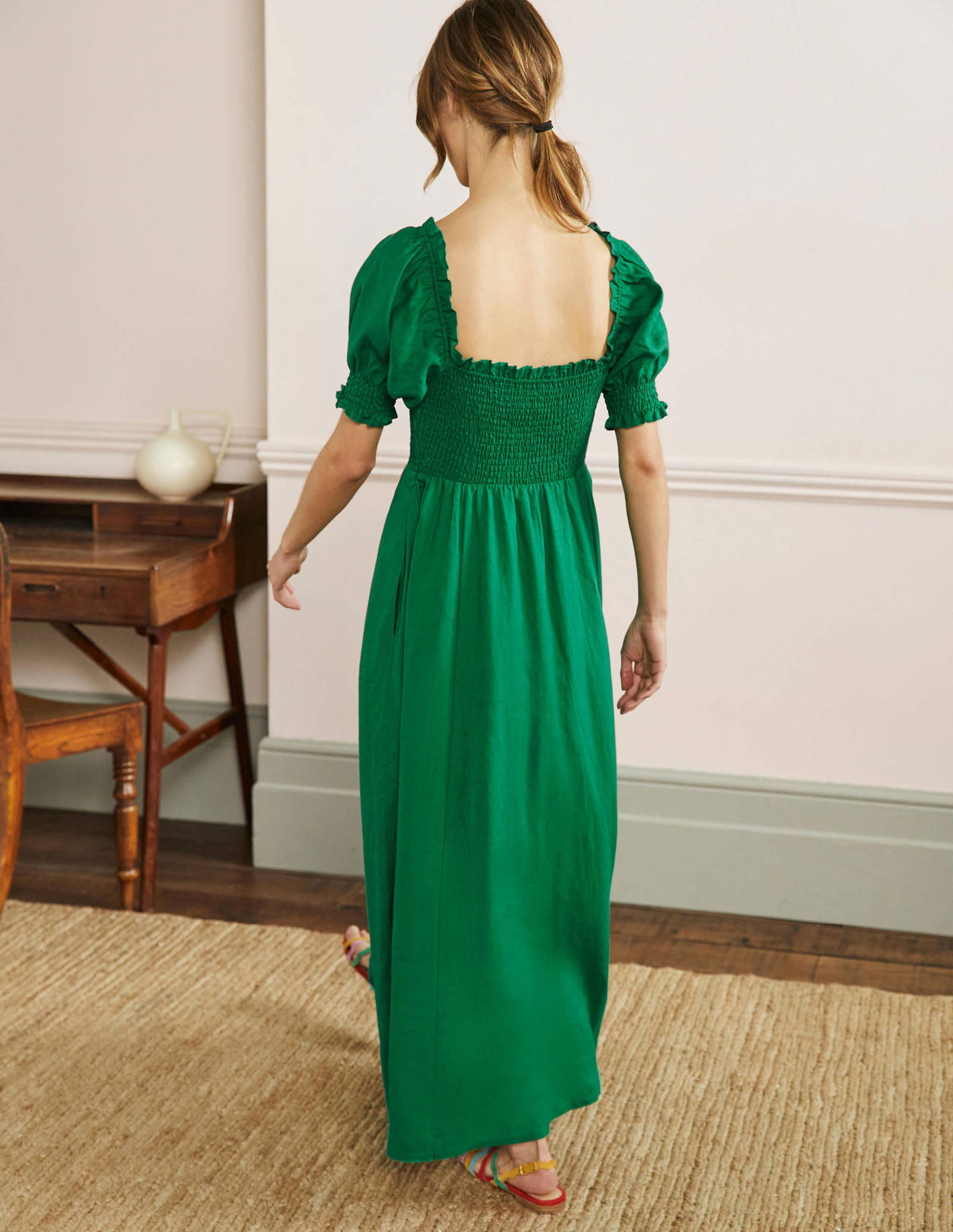 BODEN Smocked Bodice Midi Dress | endource