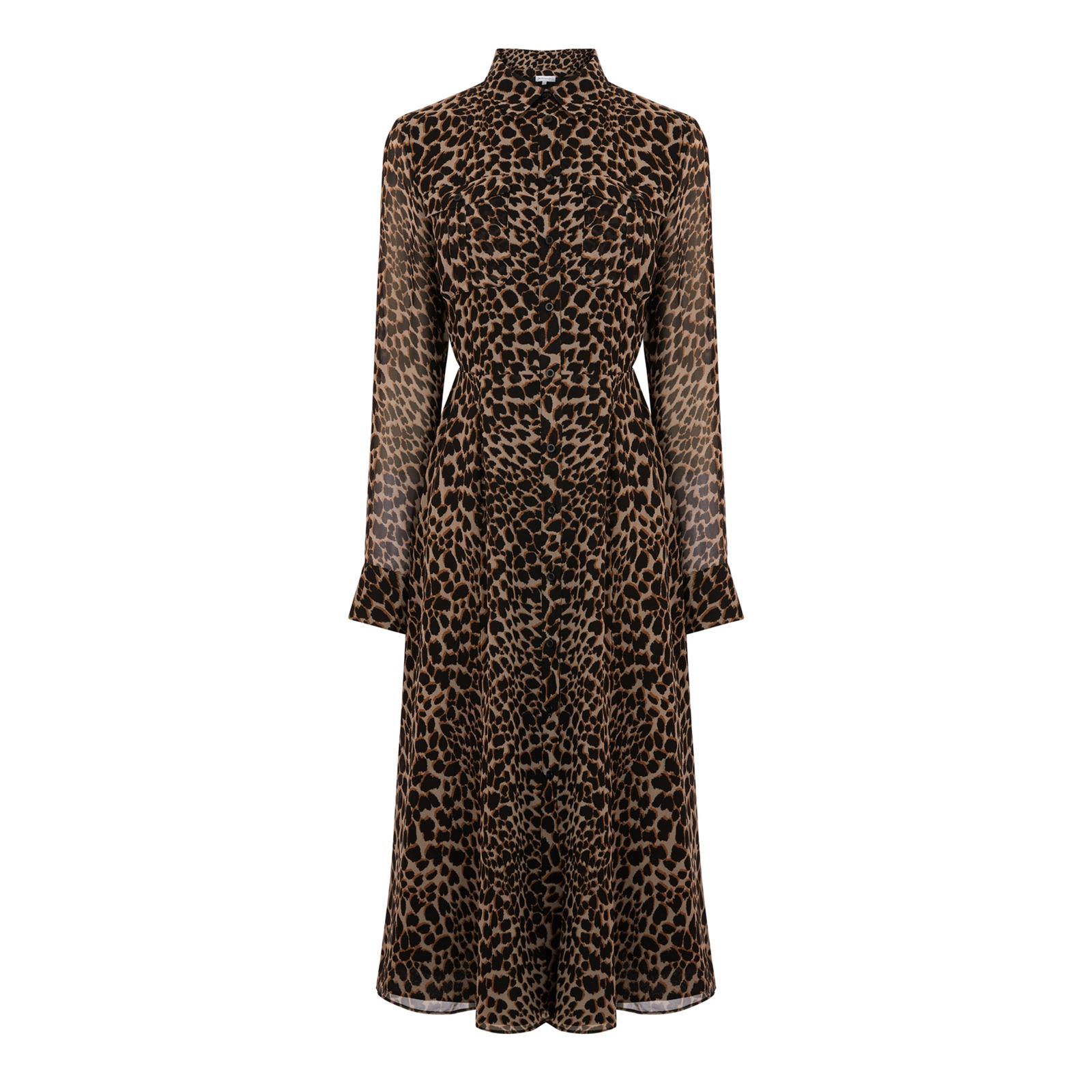 WAREHOUSE Leopard Print Midi Shirt Dress | endource