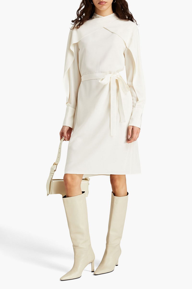 JOSEPH Alfreda Ruffled Silk Crepe De Chine Dress | endource