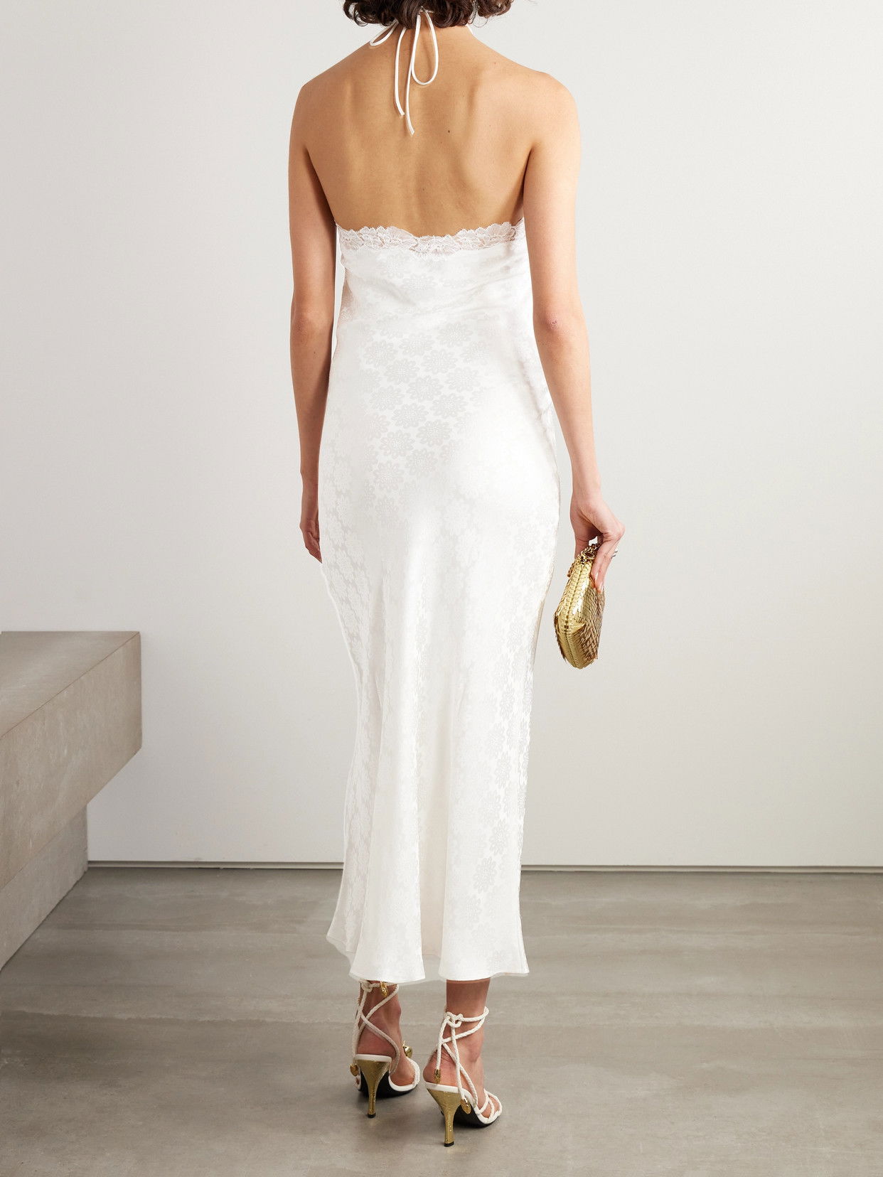 stella mccartney white halter dress Stella McCartney Embellished Halterneck Gown Size 38 (US 2)