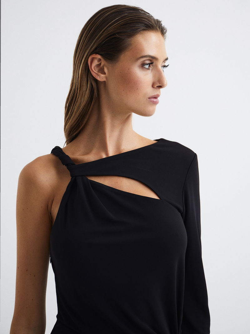 REISS Catalina Cut Out Hardware Detail Jersey Maxi Dress | endource