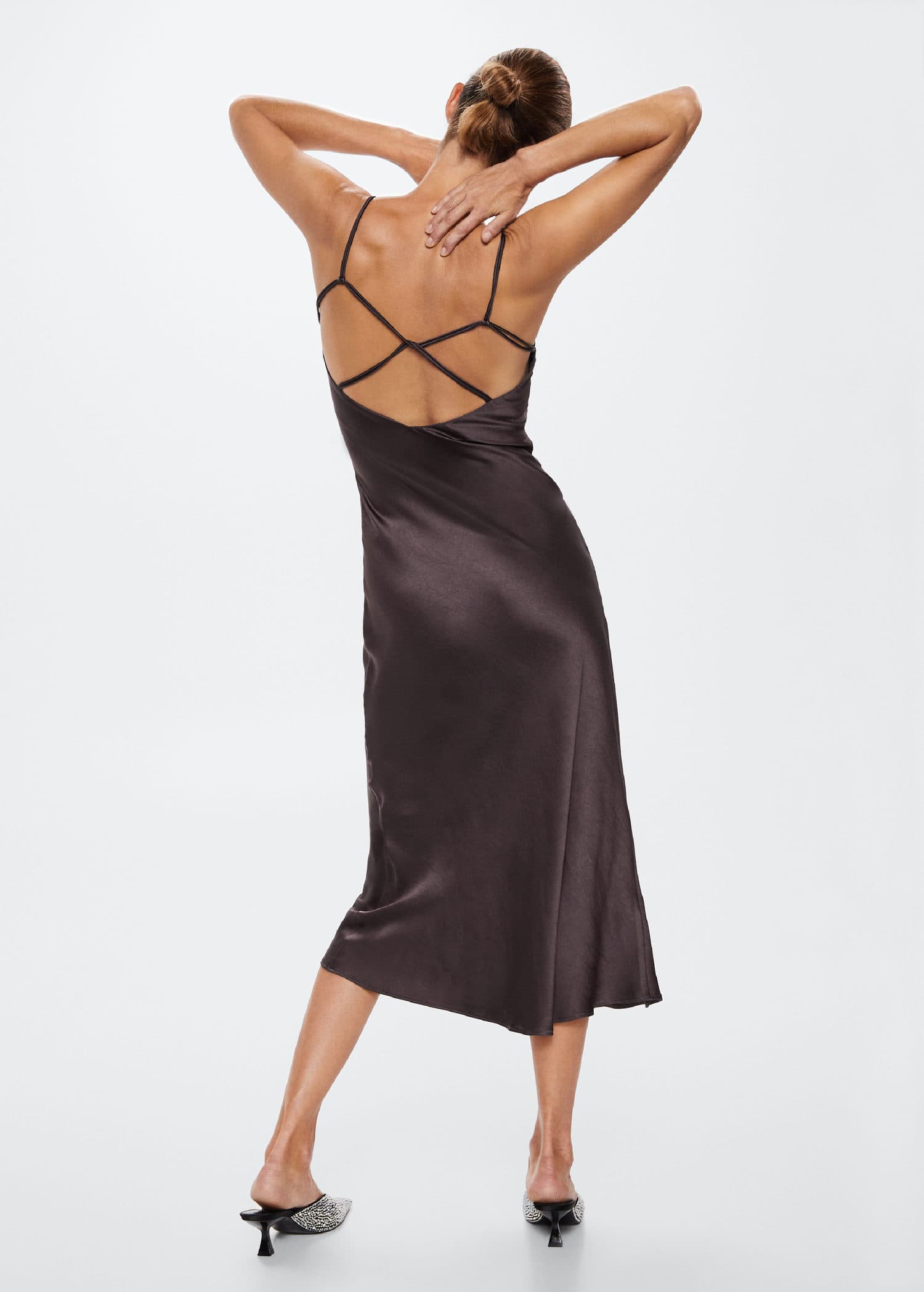 knee length dresses for ladies MANGO. Ts satin midi dress – Hibuy market main image 1