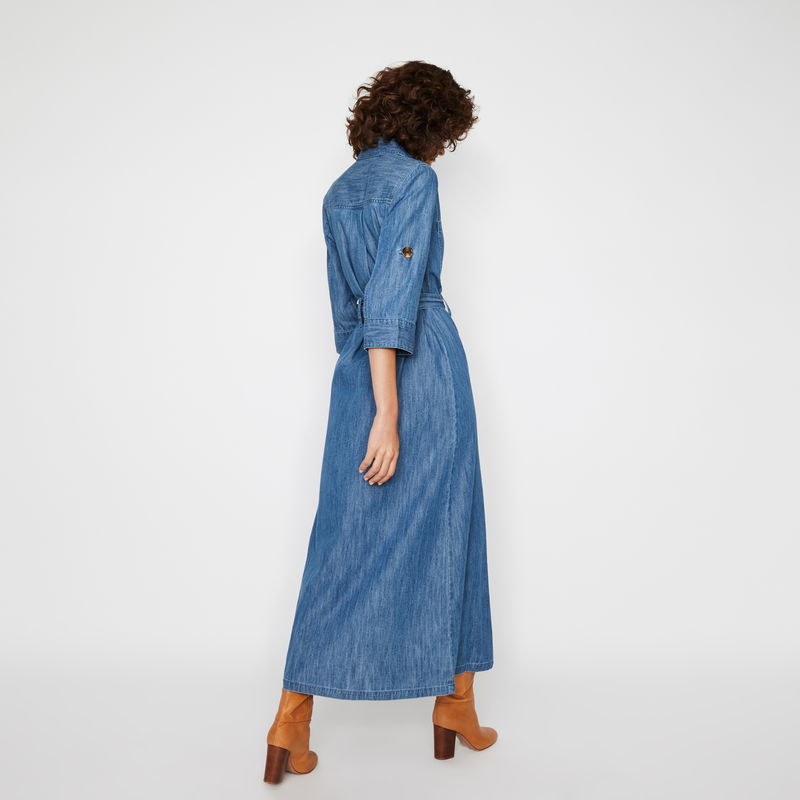 warehouse denim maxi dress