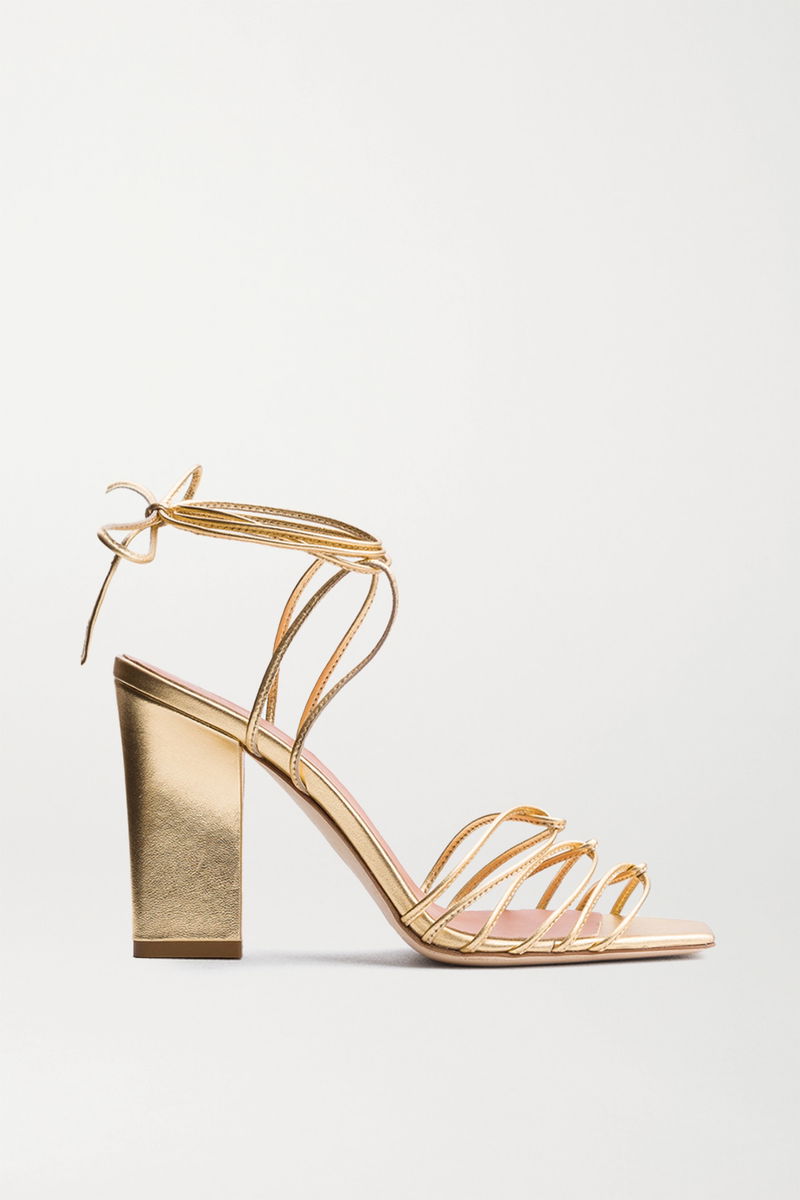 Gold Sandals Aeyde Daisy Leather Sandals NWT AEYDE Daisy Gold