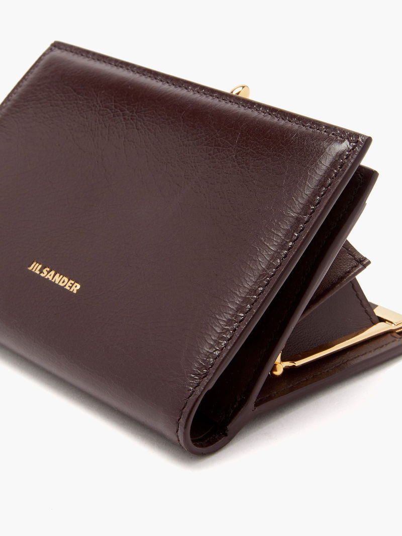 JIL SANDER Goji Crackled-Leather Wallet endource
