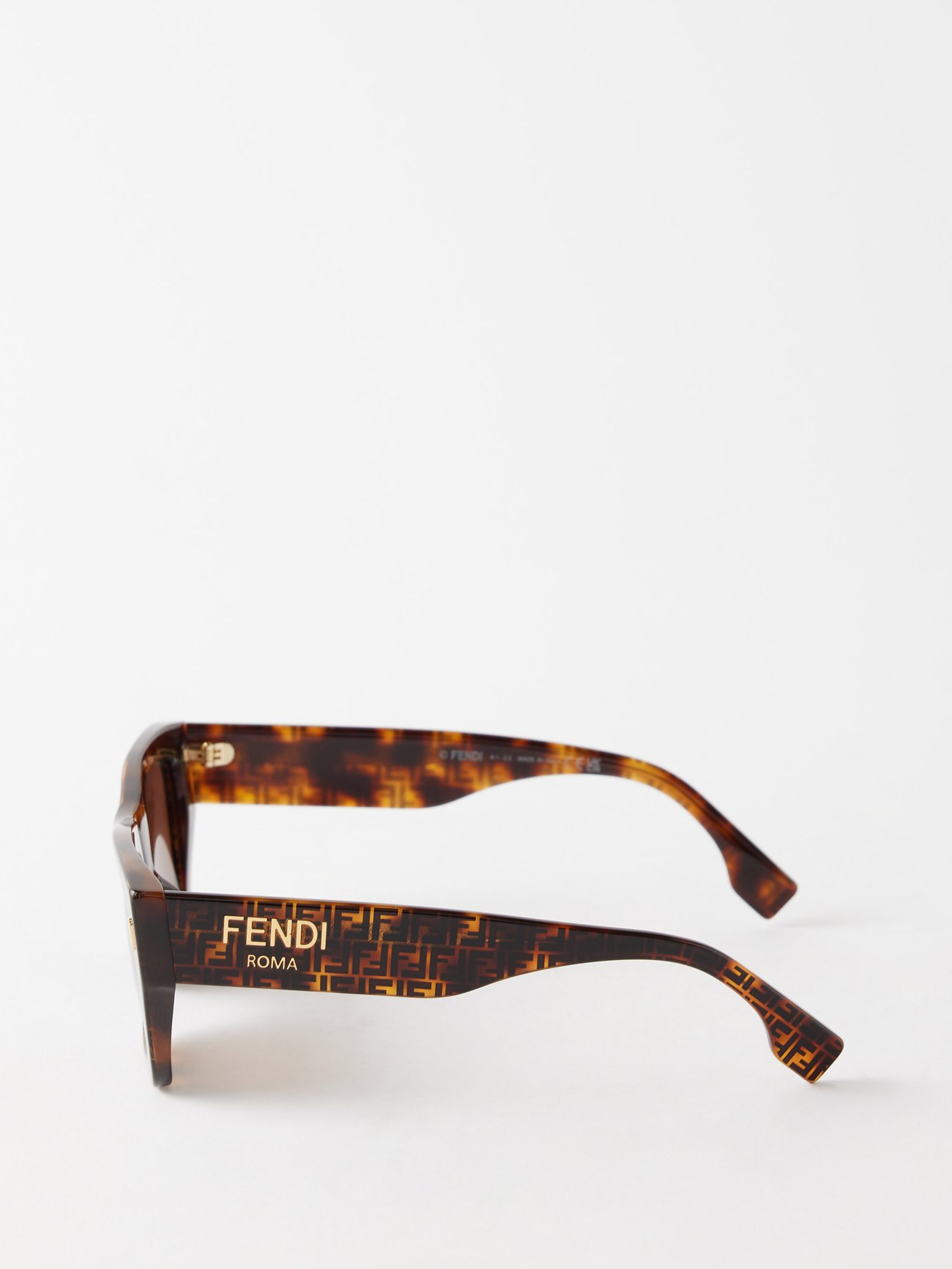 NWT Fendi Roma FF Logo Square Sunglasses Havana Brown FE40100I 55E FENDI ROMA 40100 Burgundy Brown Logo Fashion Sunglasses  main image 2