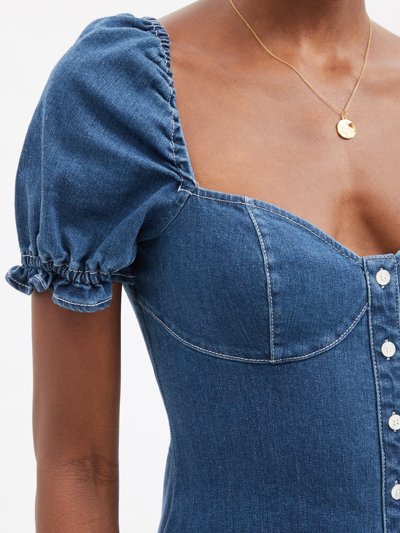white christmas dresses Denim Doll Front Zipper Mini Dress – Southern Alternative main image 0