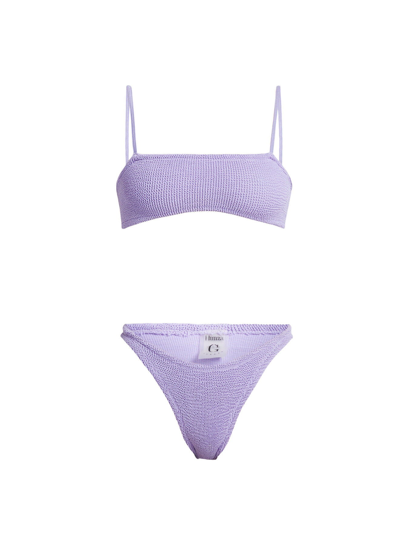 HUNZA G Gigi High-Cut Bikini in Lilac | Endource