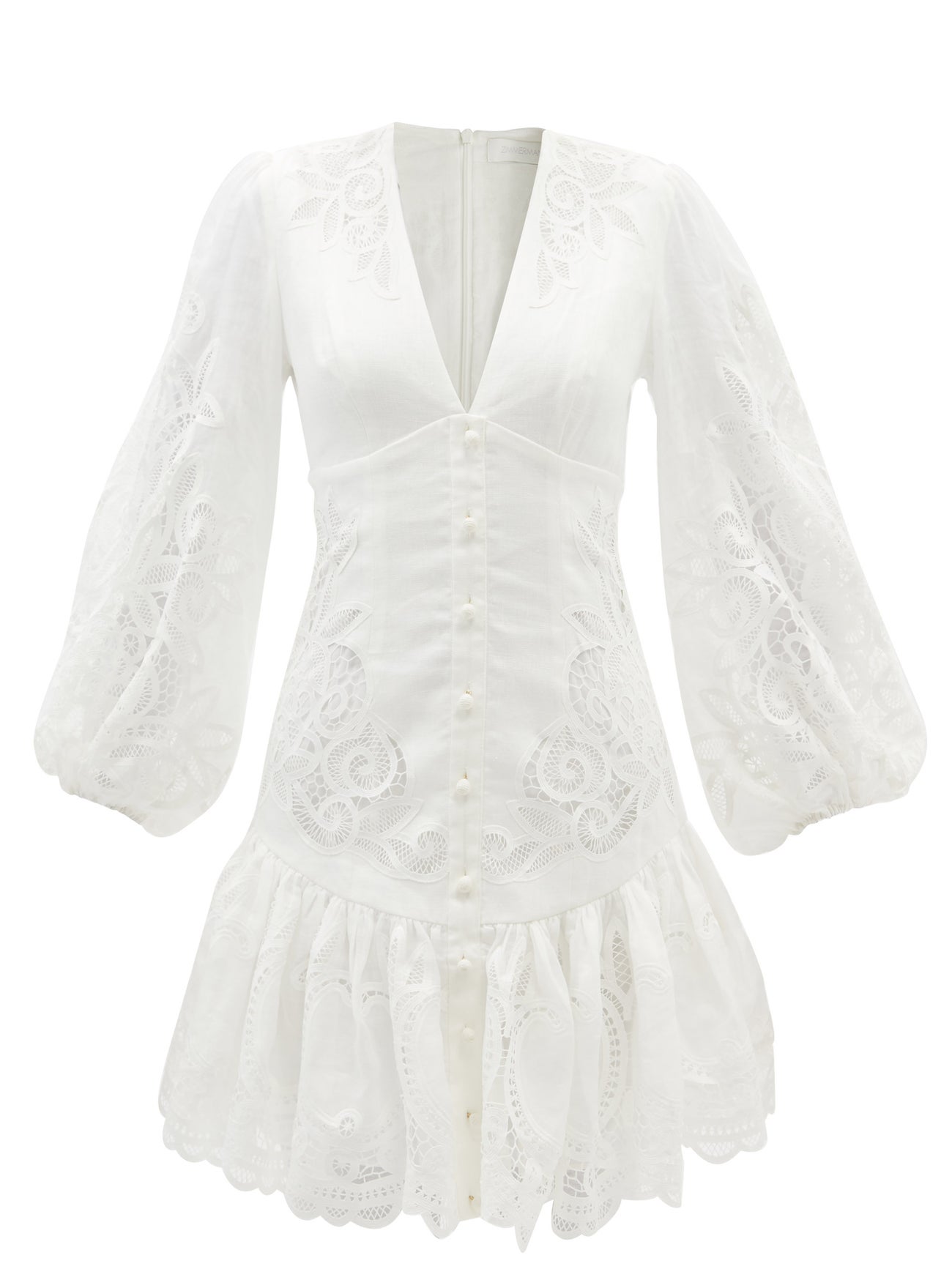 ZIMMERMANN Mae Lace Ramie-Blend Midi Dress | endource ZIMMERMANN Mae Lace Ramie-Blend Midi Dress | endource