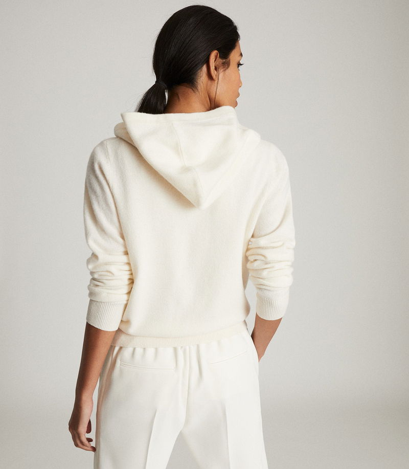 REISS Khloe Wool Cashmere Blend Zip Through Hoodie endource