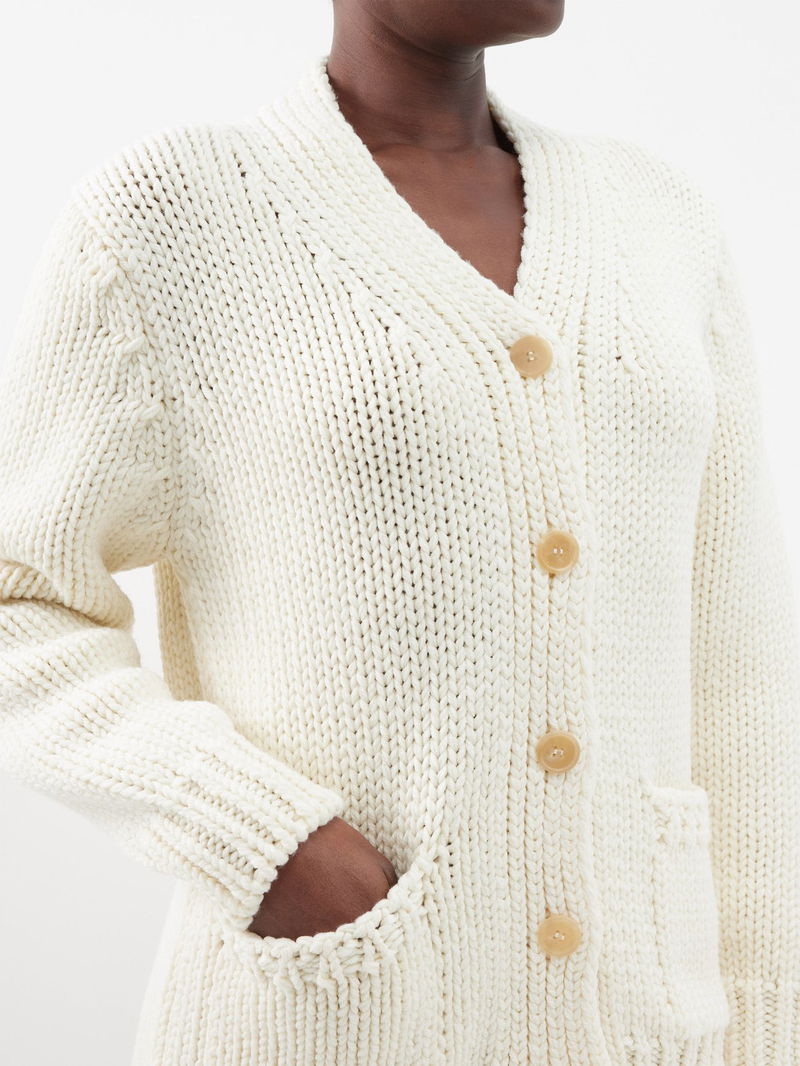 Jigsaw Merino Wool Blend Boucle Cardigan, Cream at John Lewis & Partners