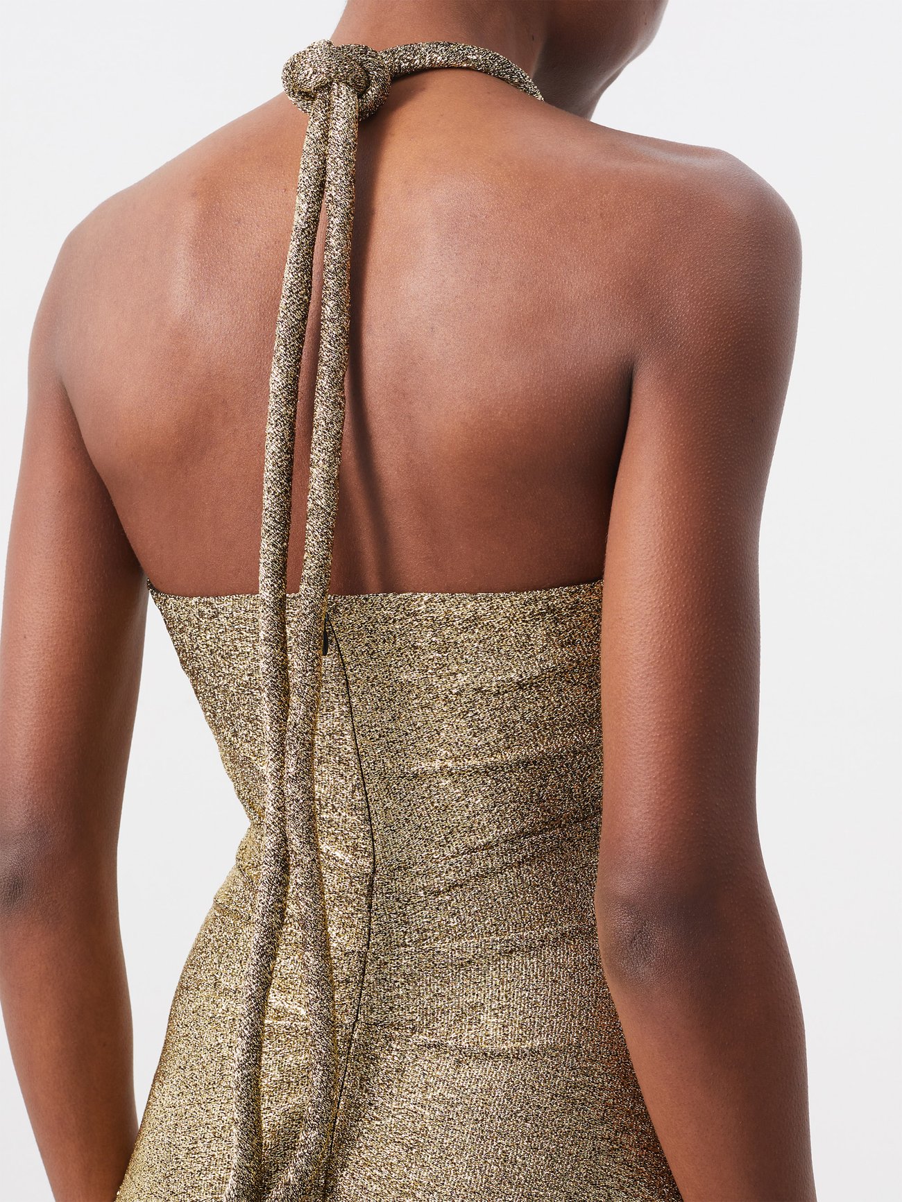 PROENZA SCHOULER Halterneck Metallic-Jersey Maxi Dress | endource