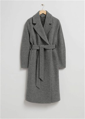  Other Stories belted wool coat in gray melange