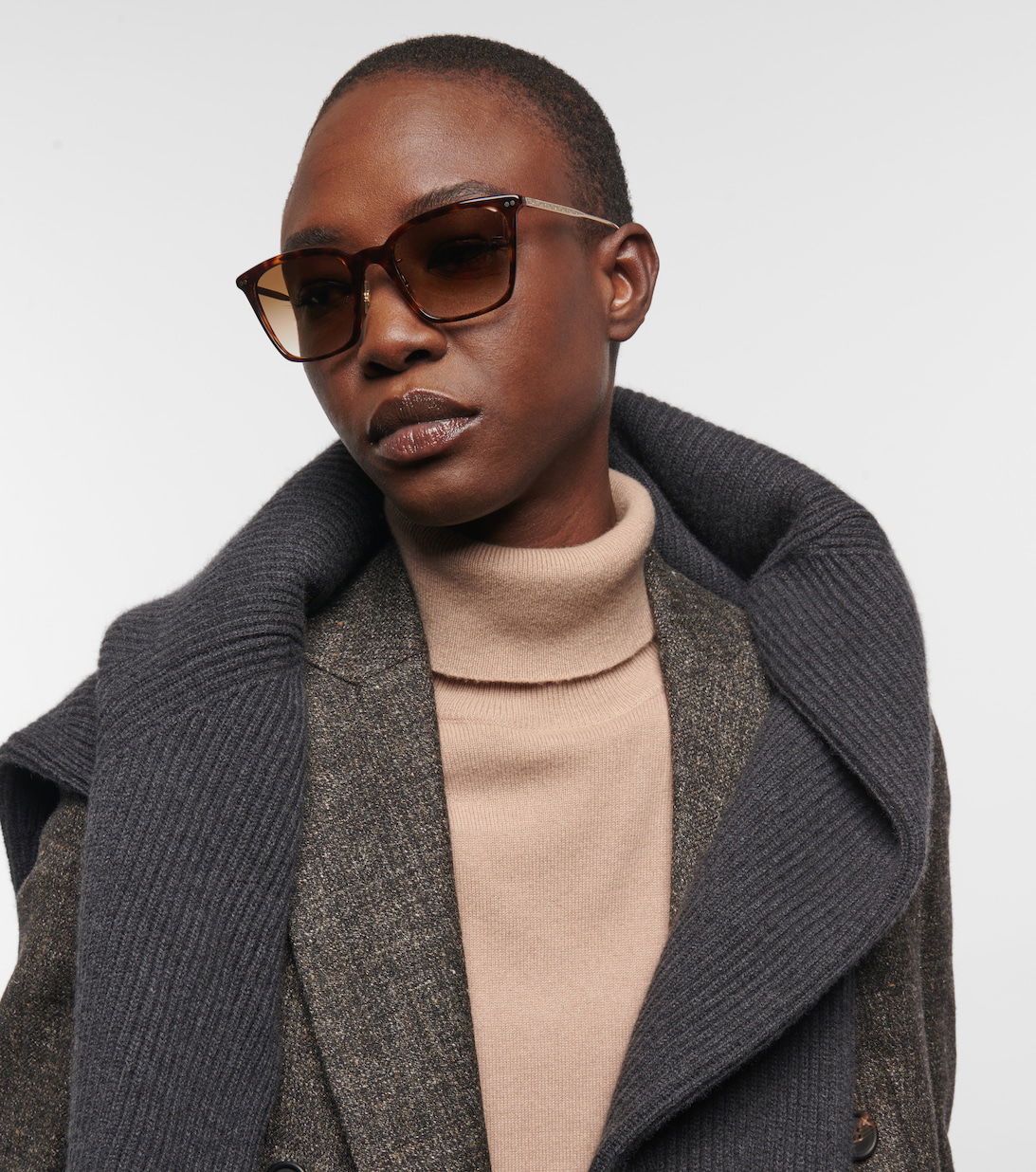 Brunello Cucinelli Oliver Peoples Luisella Sunglasses Beige Gold Eyewear Oliver Peoples Luisella with Vintage Grey Fade/Silver frame  main image 2