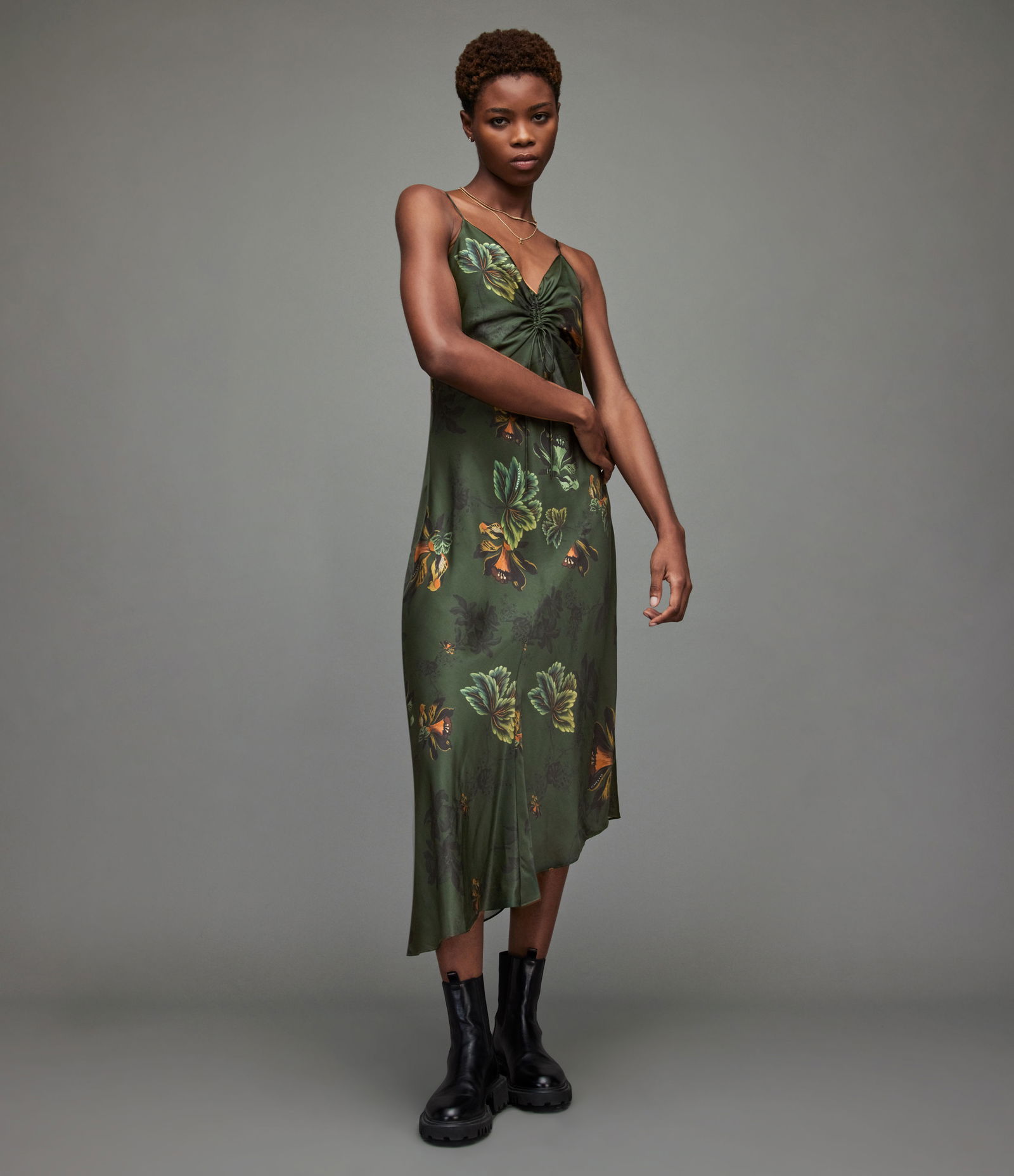ALLSAINTS Alexia Lilly Silk Blend Dress | endource ALLSAINTS Alexia Lilly Silk Blend Dress | endource