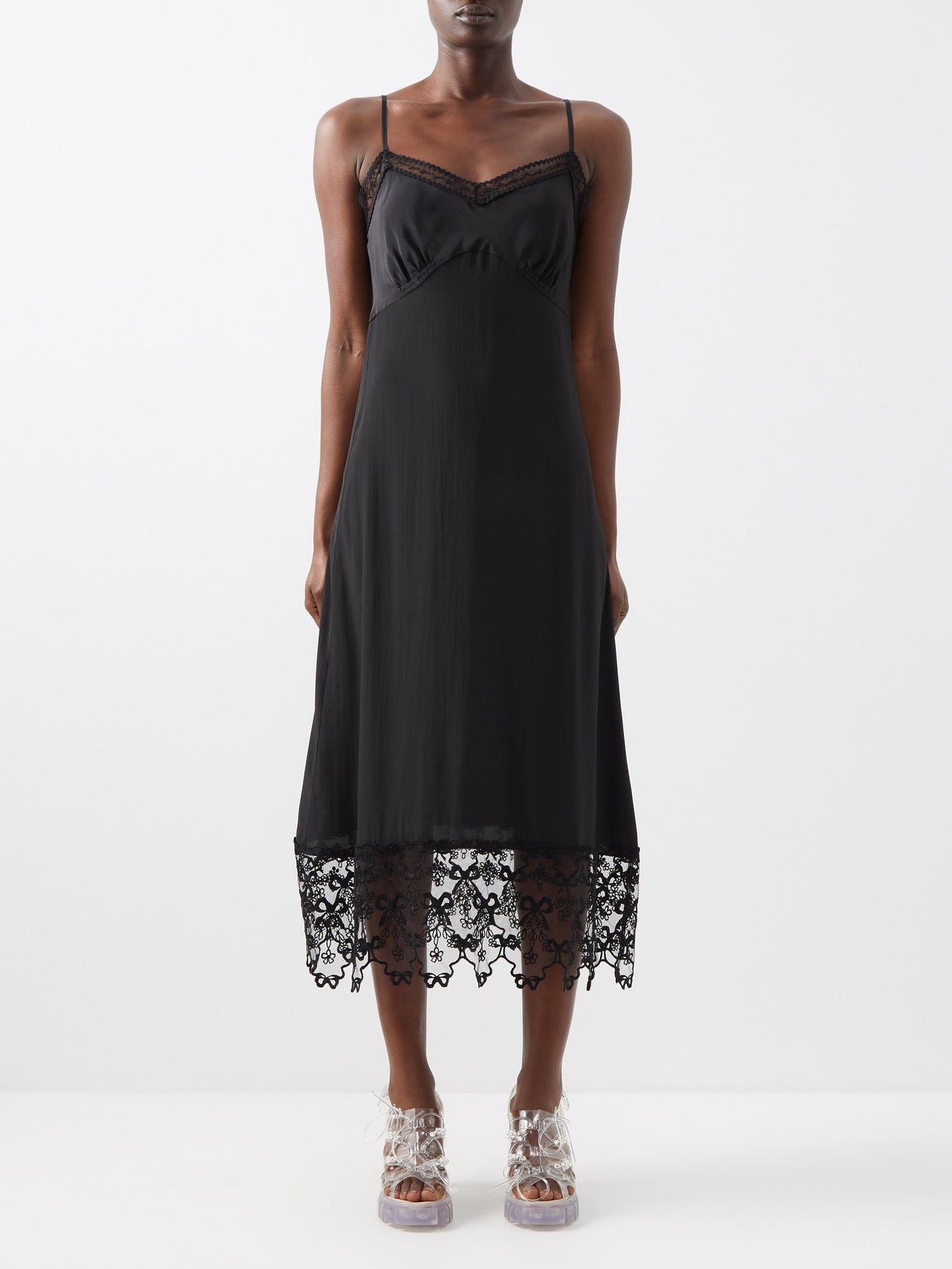 simona lace slip mini dress - espresso