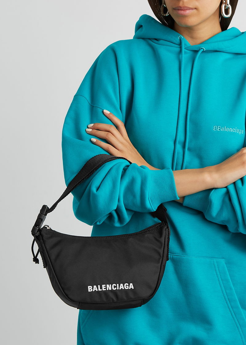 Balenciaga Wheel Logo Nylon Sling Shoulder Bag