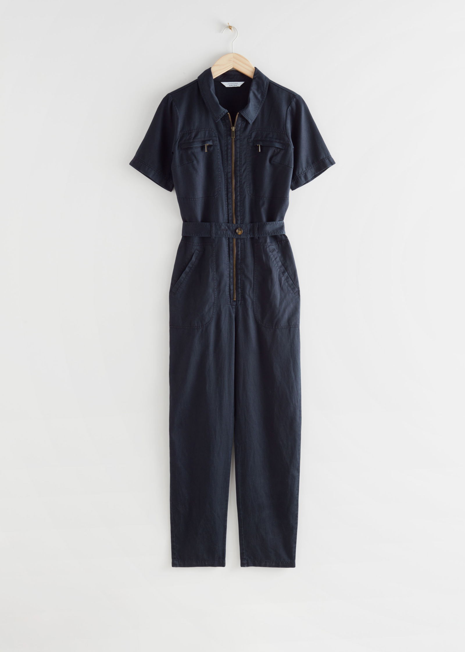 Belted Short Sleeve Jumpsuit