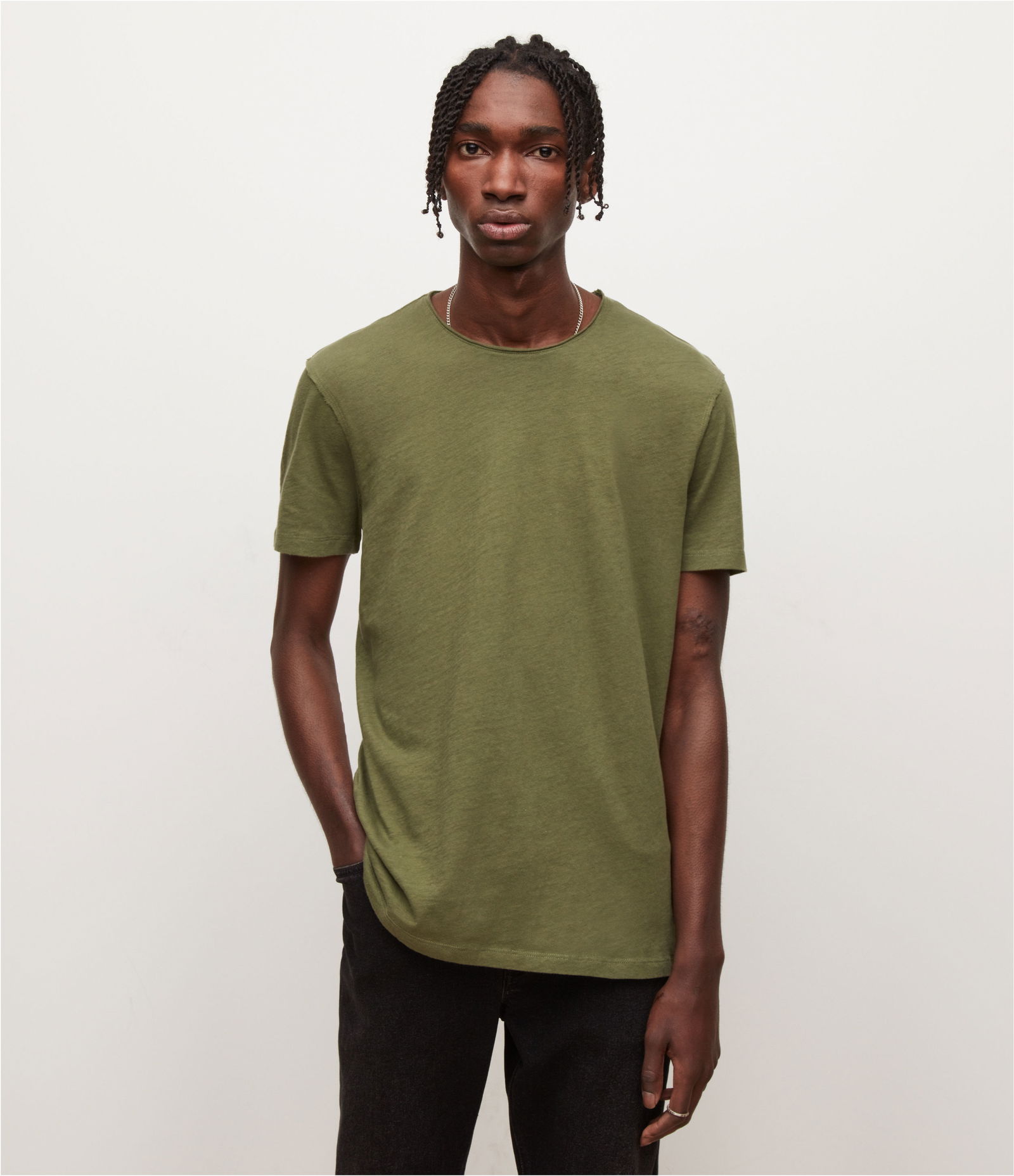 ALLSAINTS Figure Crew T-Shirt in Nori Green | Endource