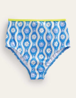 Cherry Strap Swimsuit - Cabana Blue and Ivory Stripe