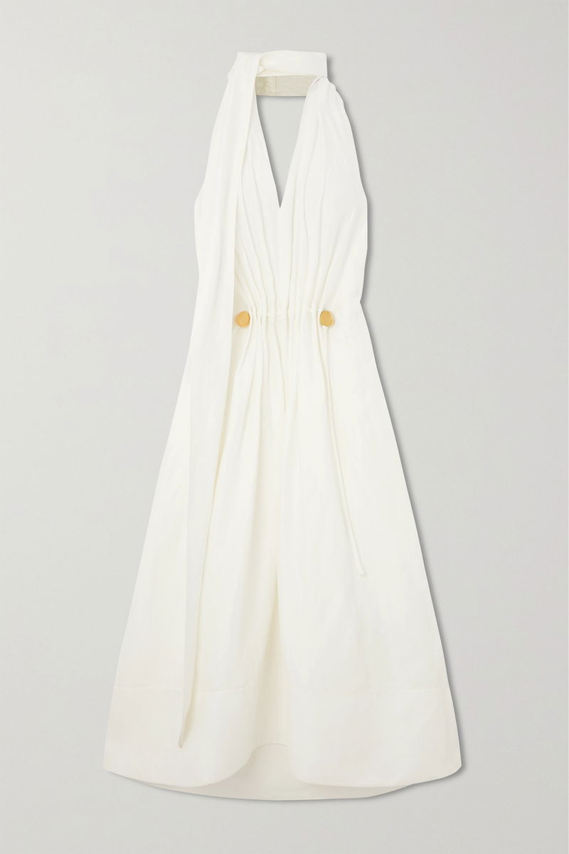 dissh nova white linen dress Lacy Sleeveless Linen Mini Dress in White By DISSH