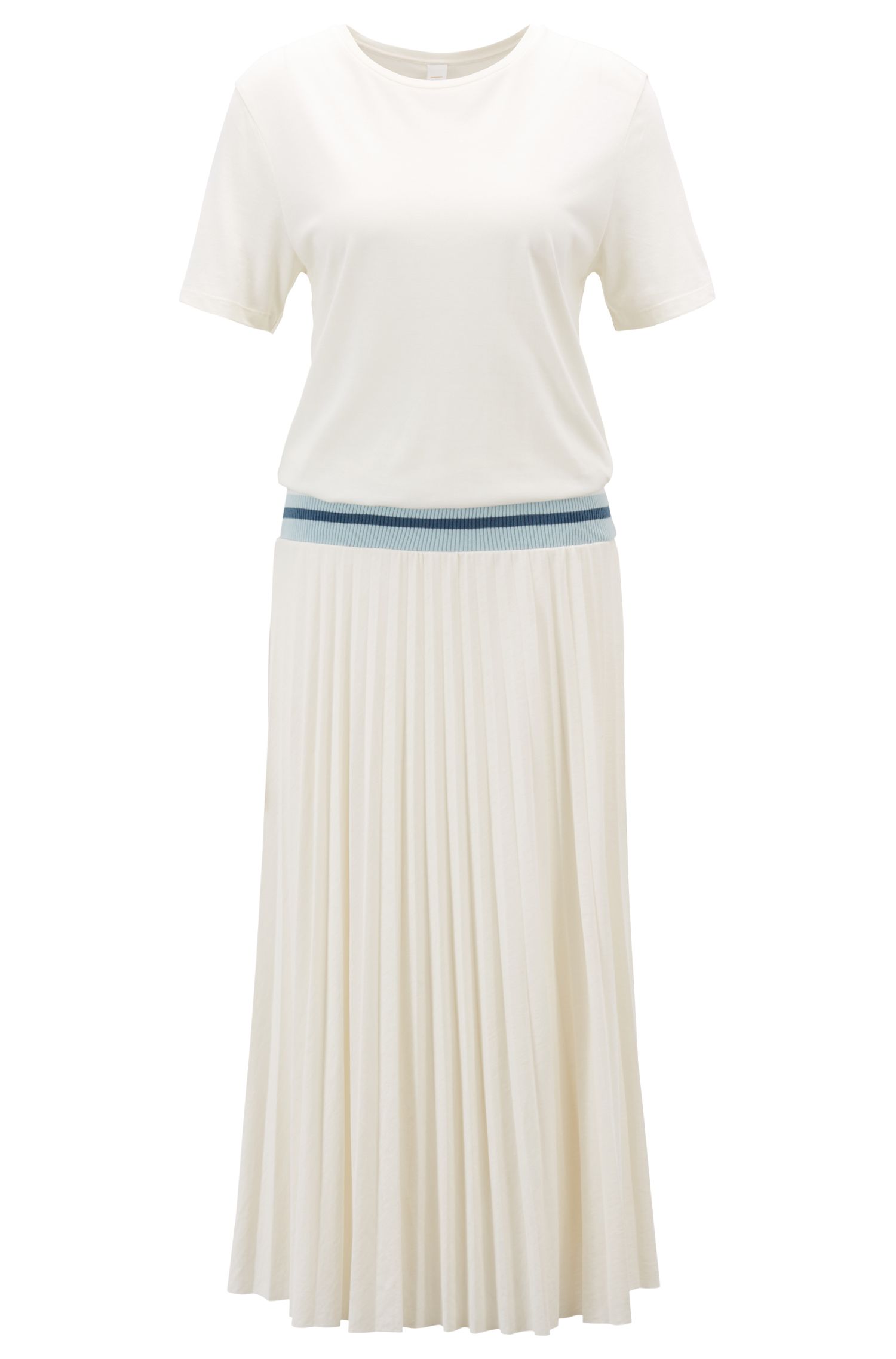 HUGO BOSS T-Shirt Dress with Plissé Skirt endource