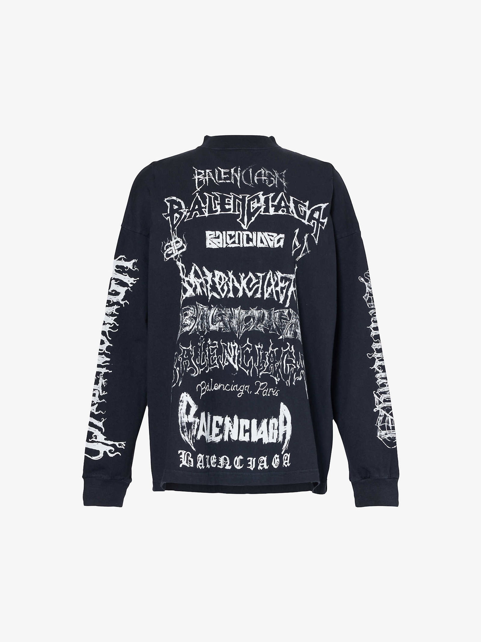 BALENCIAGA DIY Metal Logo-Print Oversized Cotton T-Shirt | endource