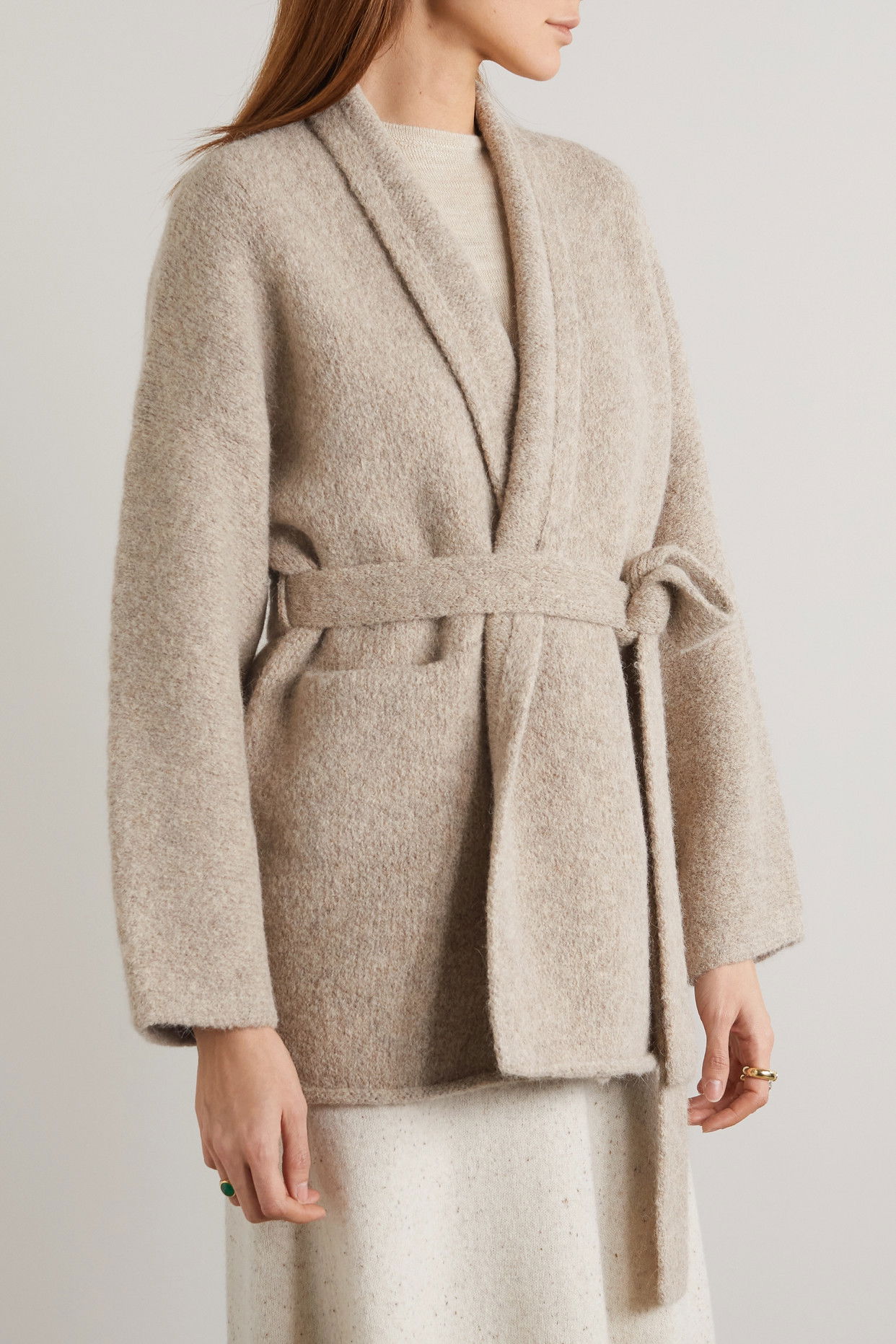 LAUREN MANOOGIAN Coto Belted Alpaca-Blend Cardigan | endource