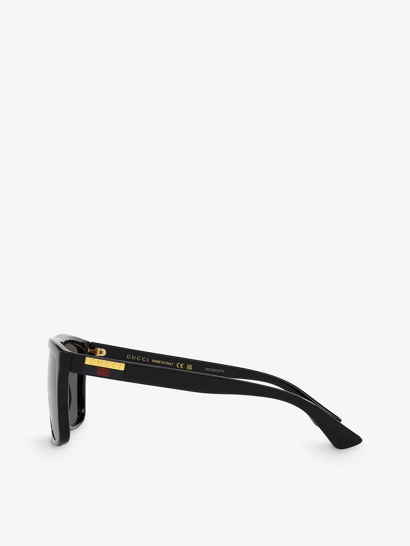 GUCCI GG0748S Rectangular-Frame Injected Sunglasses in GOLD | Endource