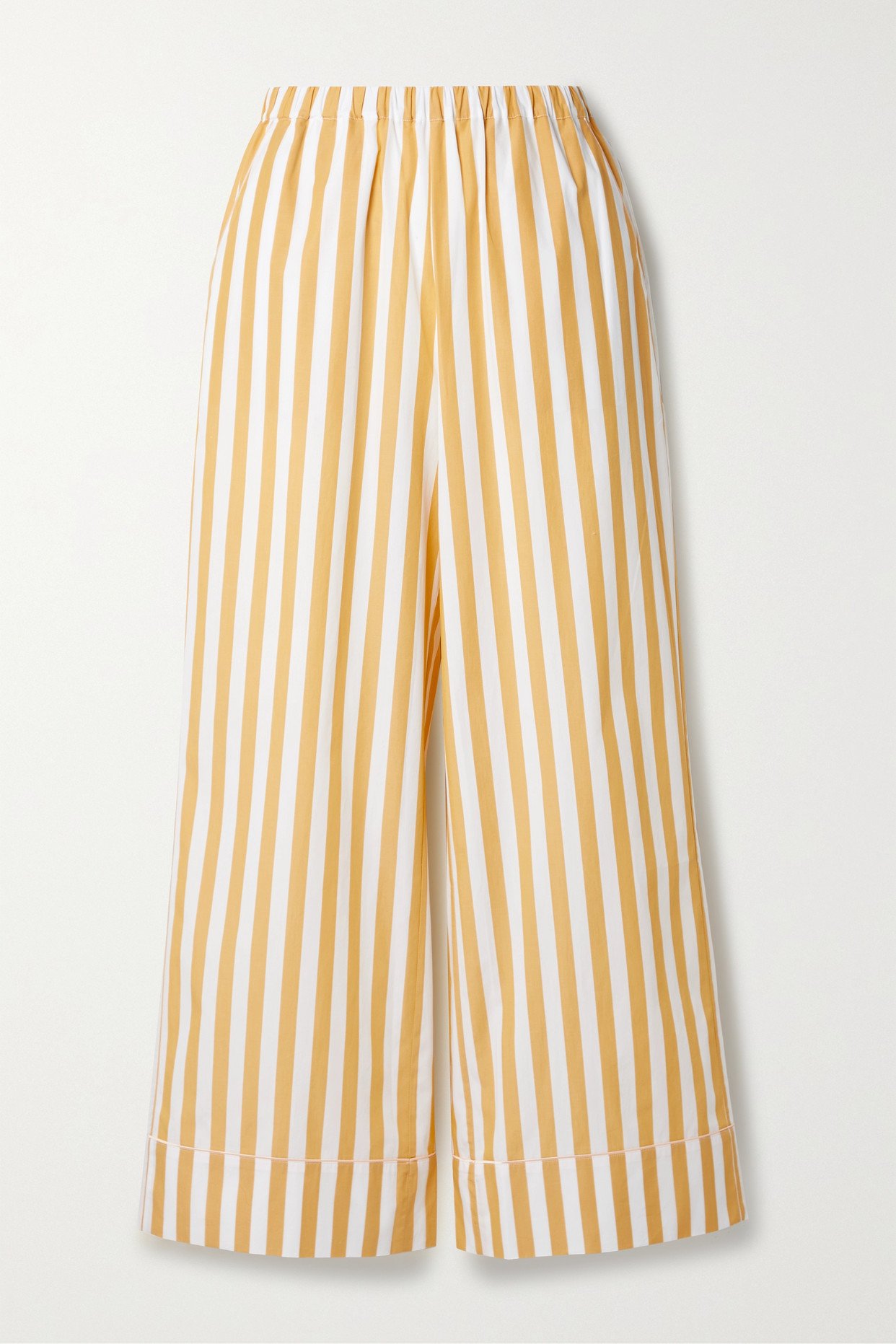 Striped cotton-poplin pajama pants