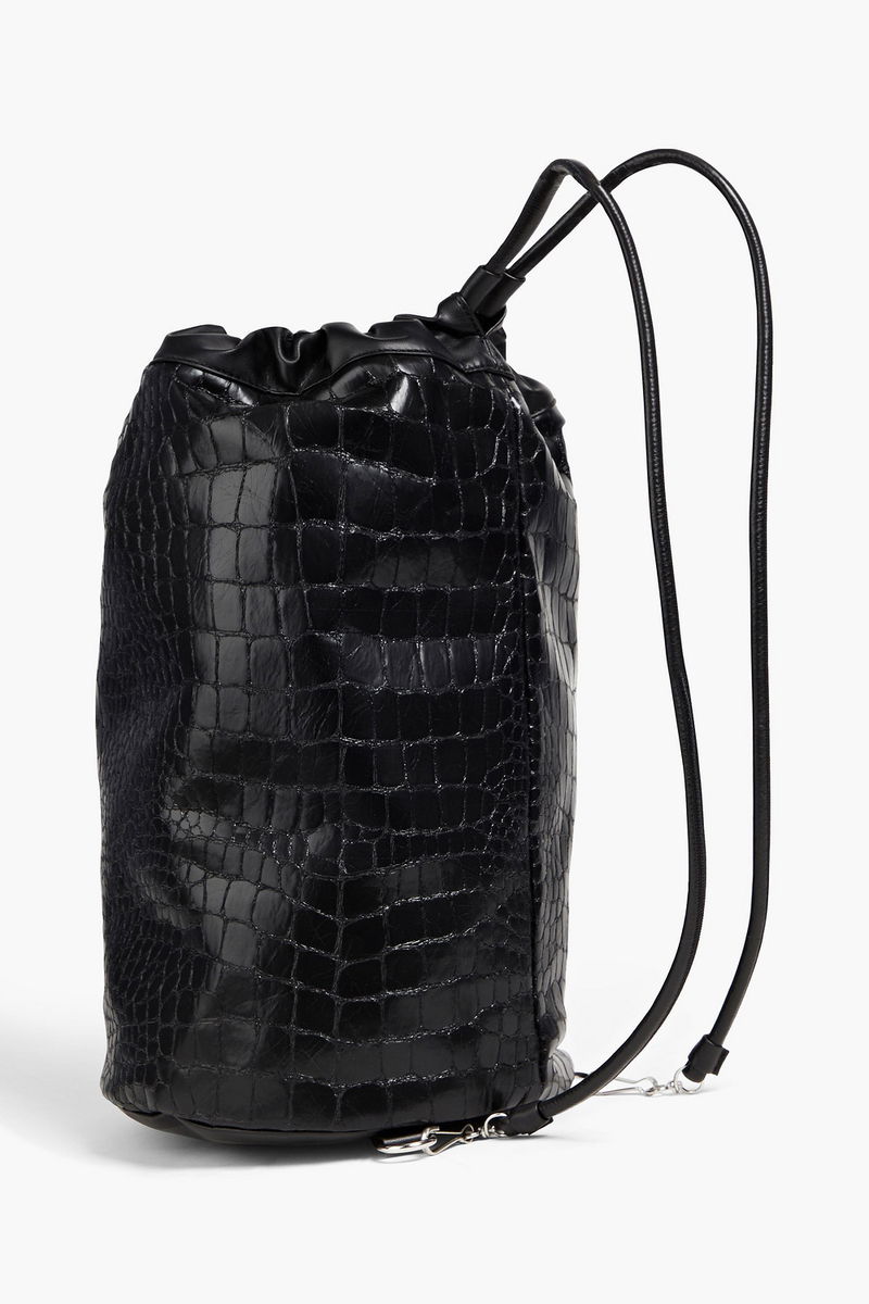 crocodile effect faux leather backpack Regal Texture Backpack, Dark Green Classy Leather Bags Introducing our Luxury Crocodile Genuine Leather Backpack Blake Crocodile Embossed Backpack