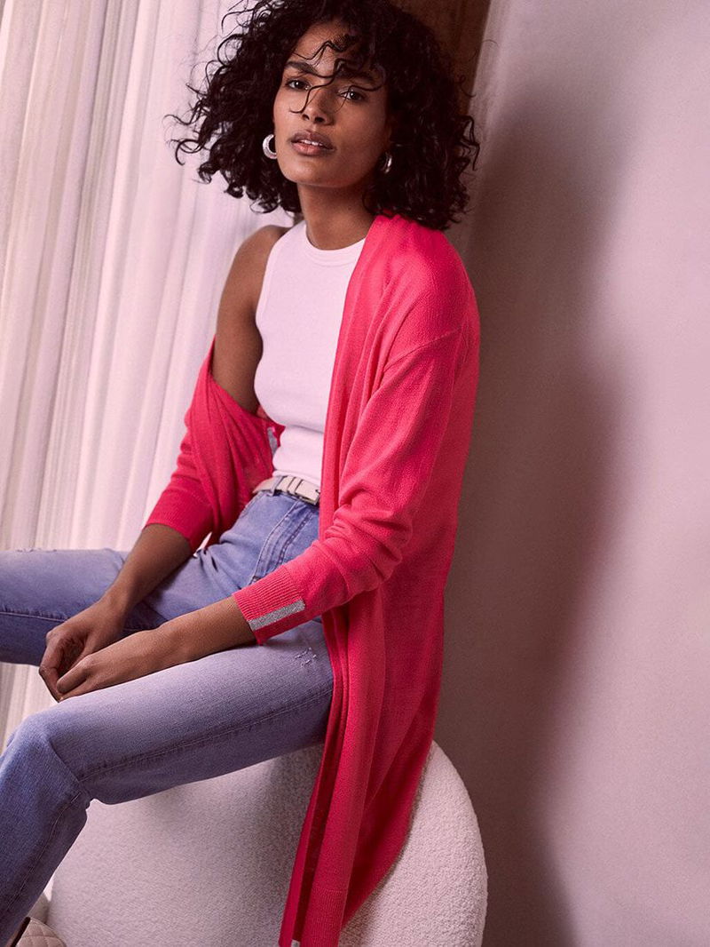 Mint Velvet Waffle Cardigan MINT Guaranteed VELVET Plain Longline