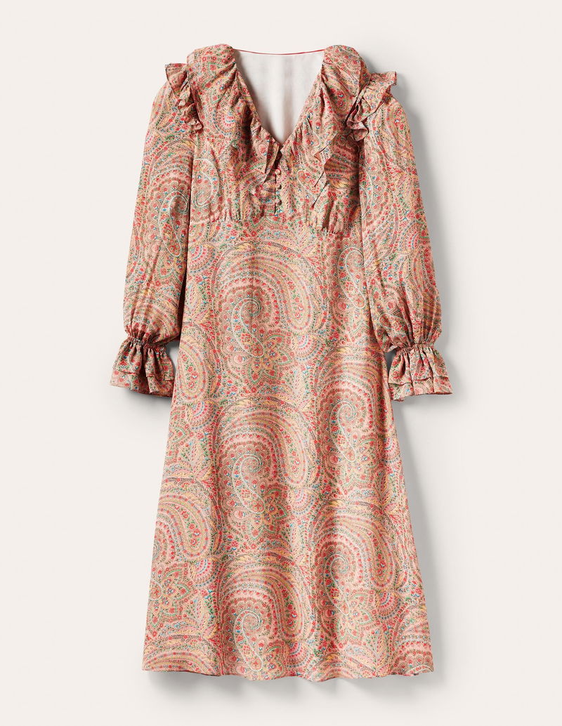 BODEN Lara Ruffle Detail Midi Dress | endource