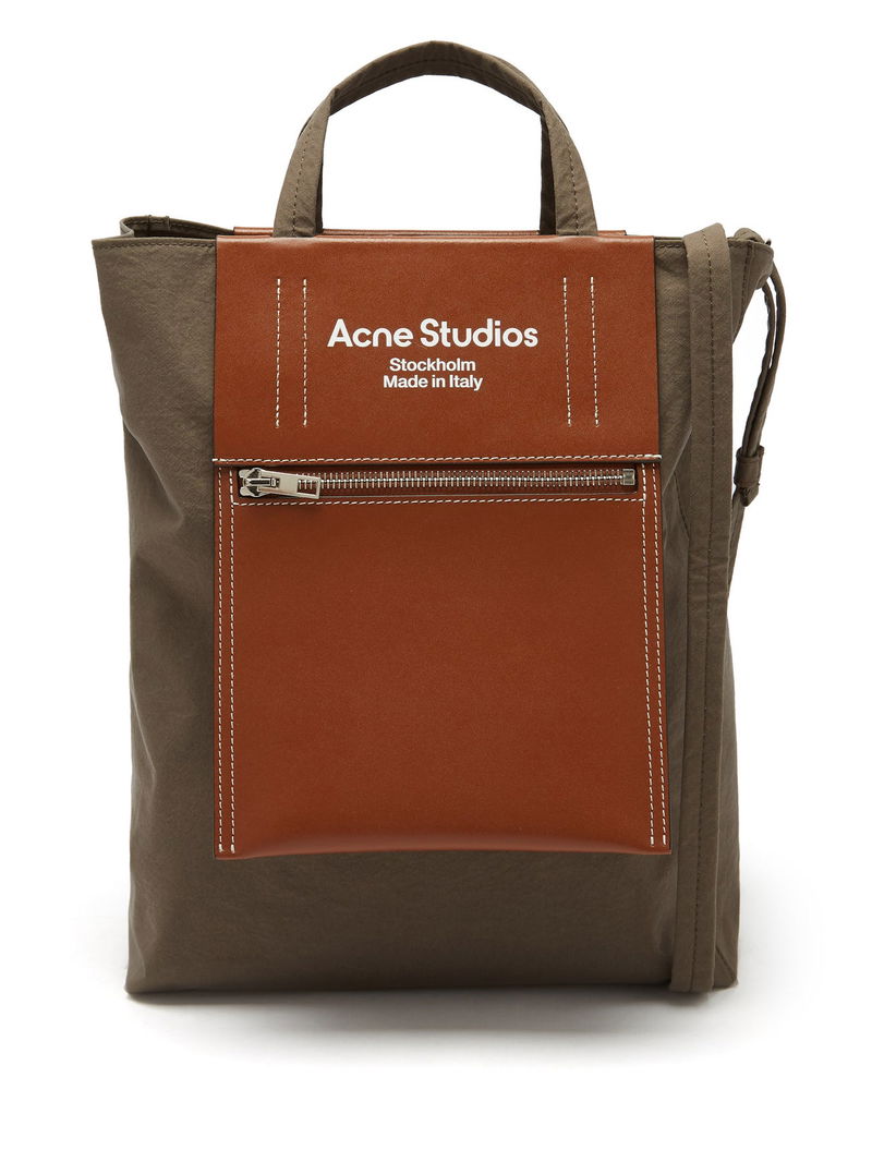 Leather Acne Studios Logo Plaque Tote Bag Tote Bag Acne Studio 2025