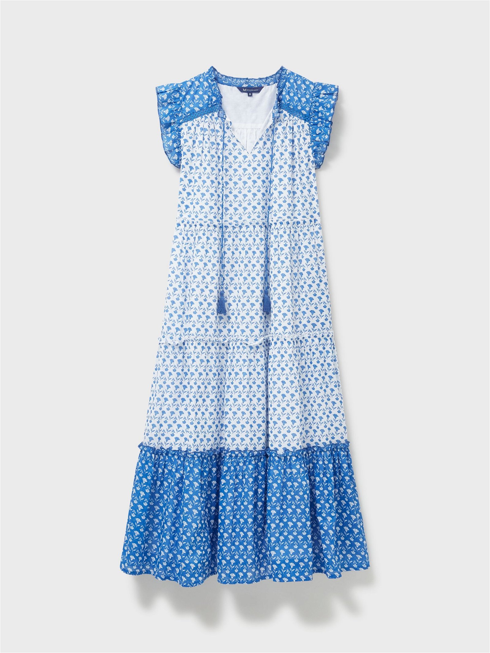R&K Originals Color Block Floral Multi Color Blue Casual Dress Size 16  (Plus) - 28% off