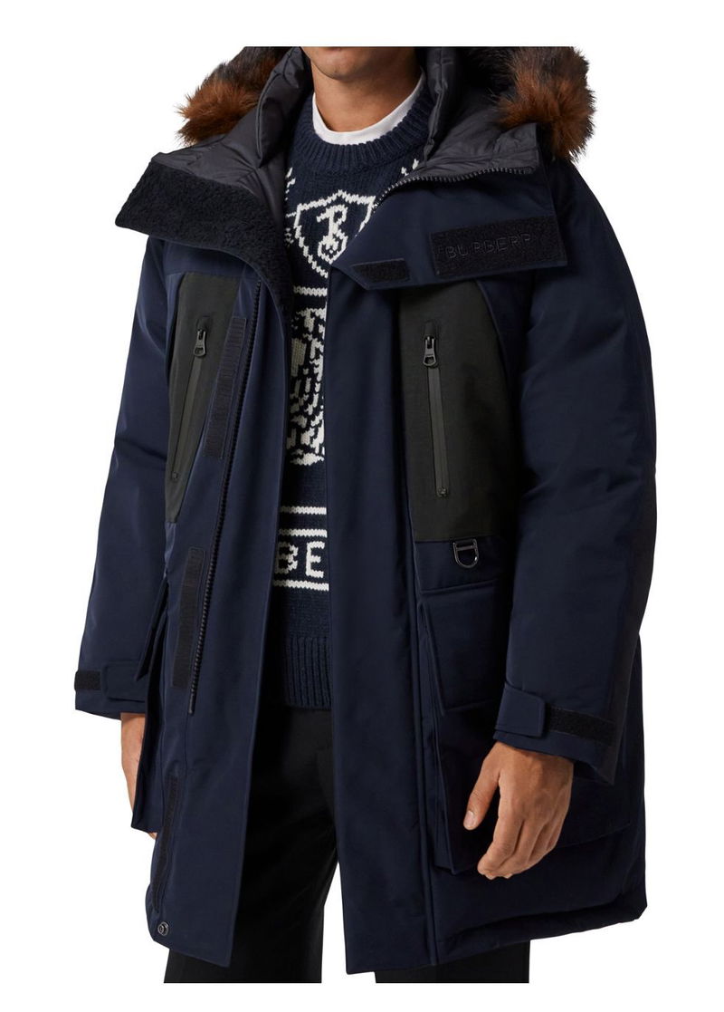 BURBERRY Faux Fur Trim Oversized Parka endource