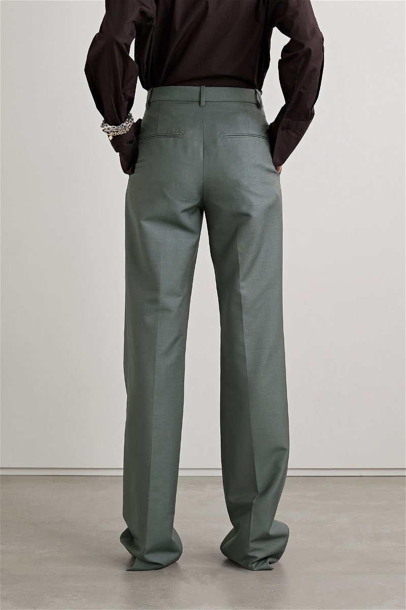 THE ROW Pietro Wool And Mohair-Blend Pants in Green