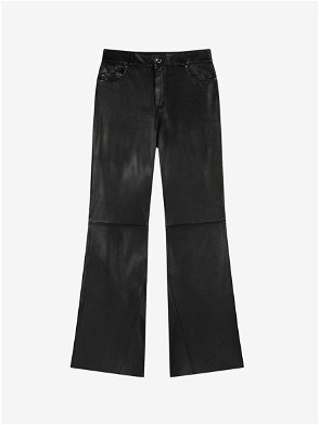  OTHER STORIES Flared Leather Trousers in Black
