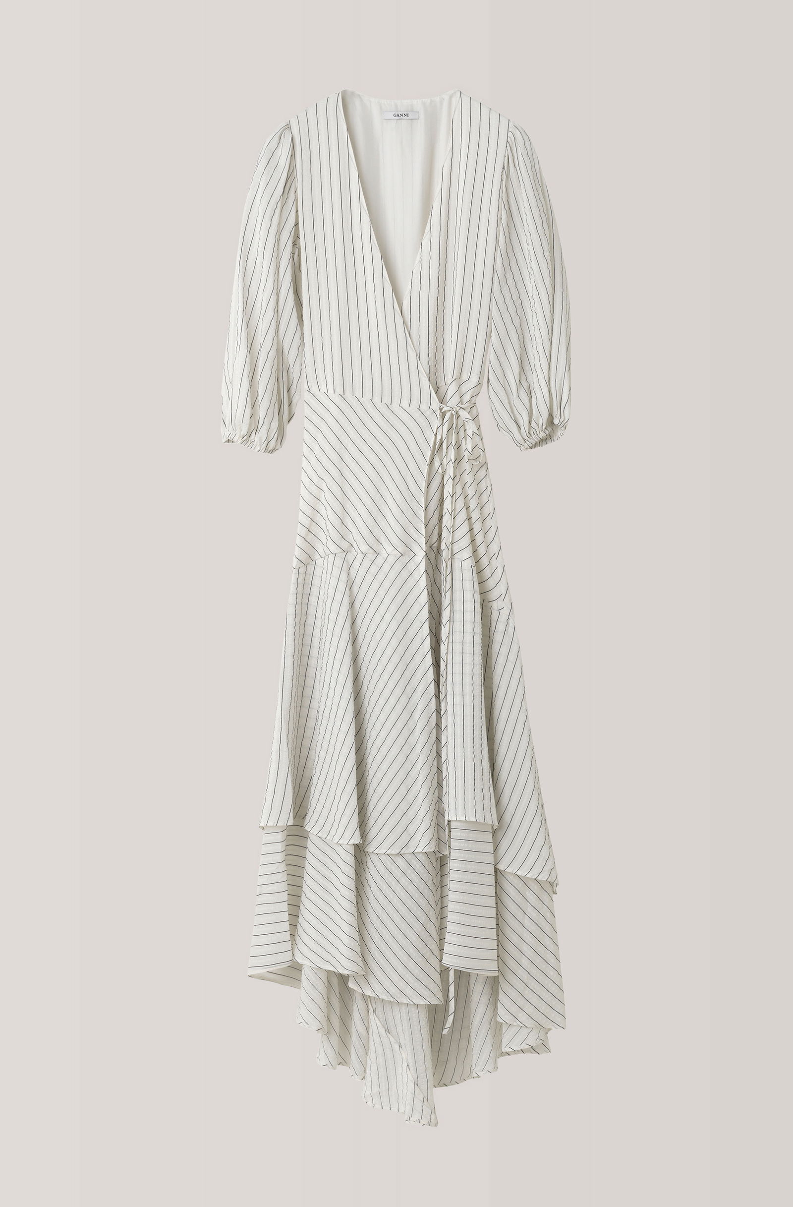 GANNI Wilkie Seersucker Wrap Dress | Endource