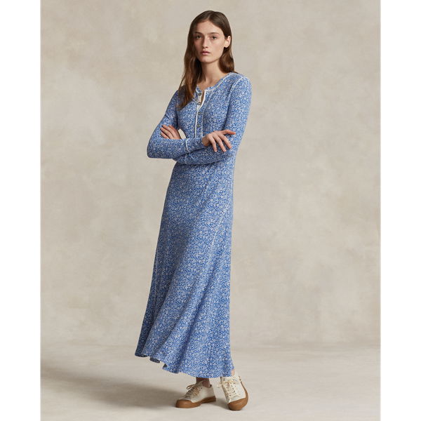 POLO RALPH LAUREN Floral Waffle-Knit Henley Dress | endource POLO RALPH LAUREN Floral Waffle-Knit Henley Dress | endource