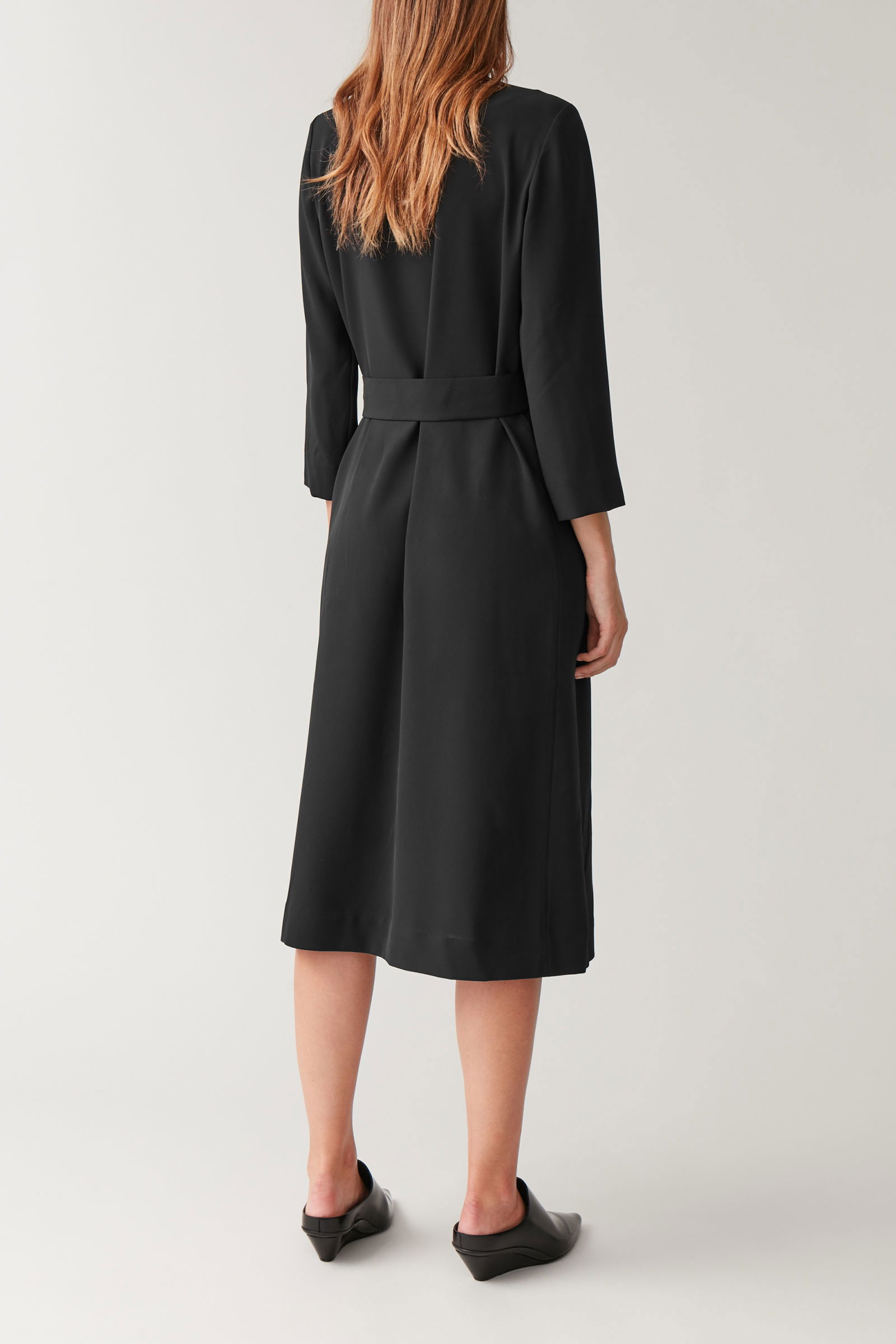 strapless open back dress Haddy Pleated Midi Dress in Ecru