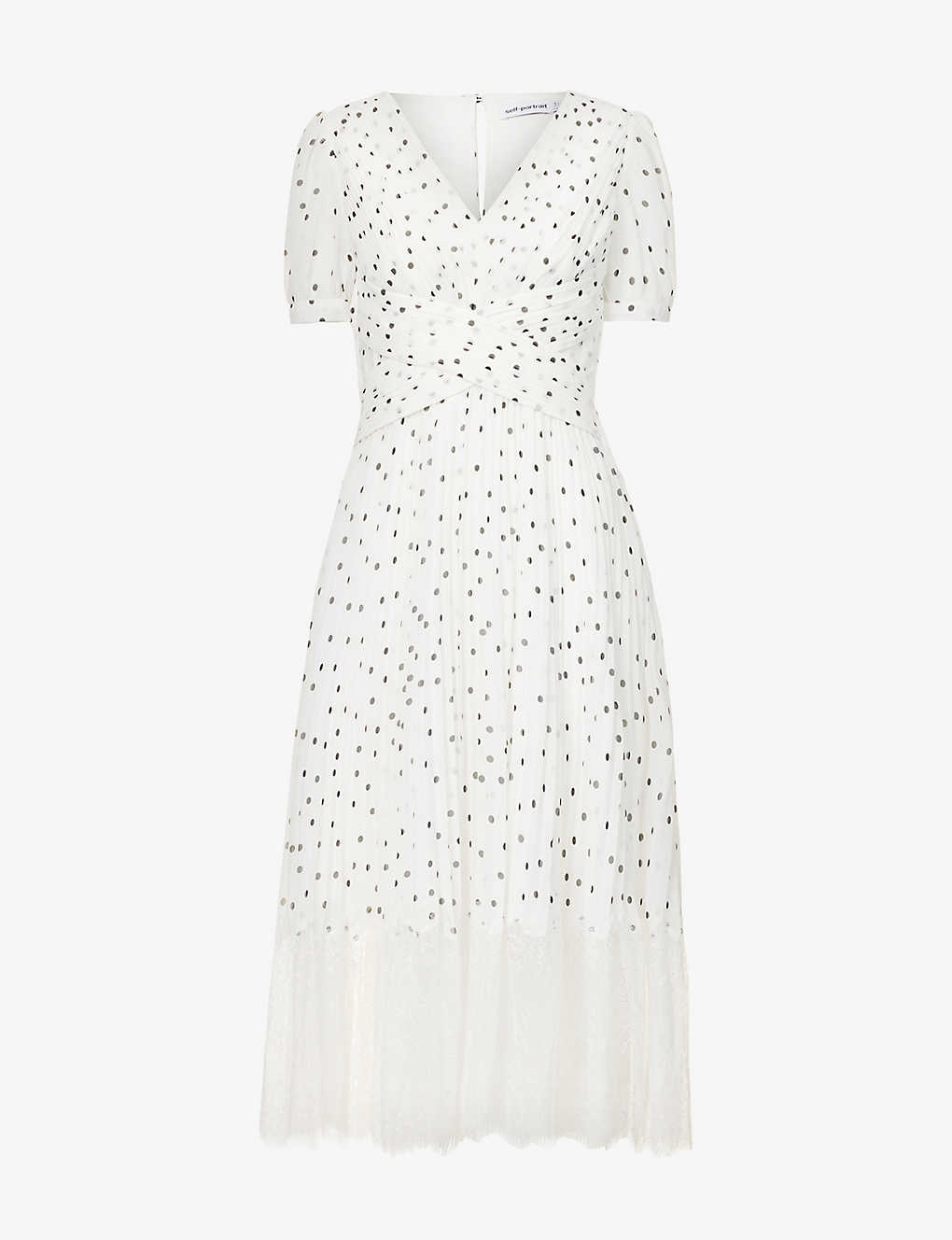 Sweet Affair Polka Dot Lace Trim Dress