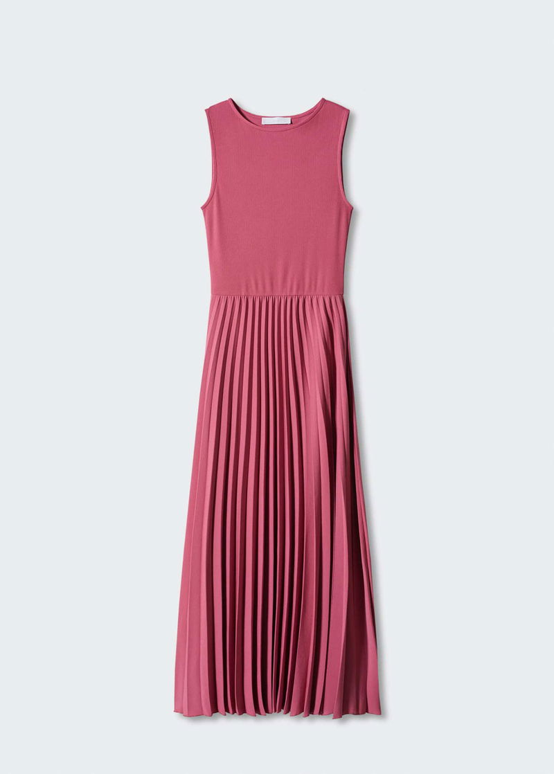 MANGO Pleated Knitted Dress | endource