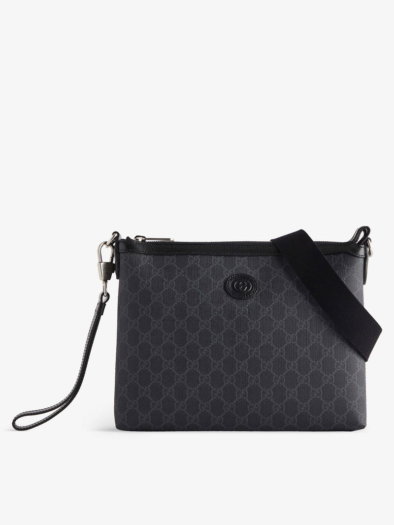 Black GG-monogram canvas cross-body bag, Gucci