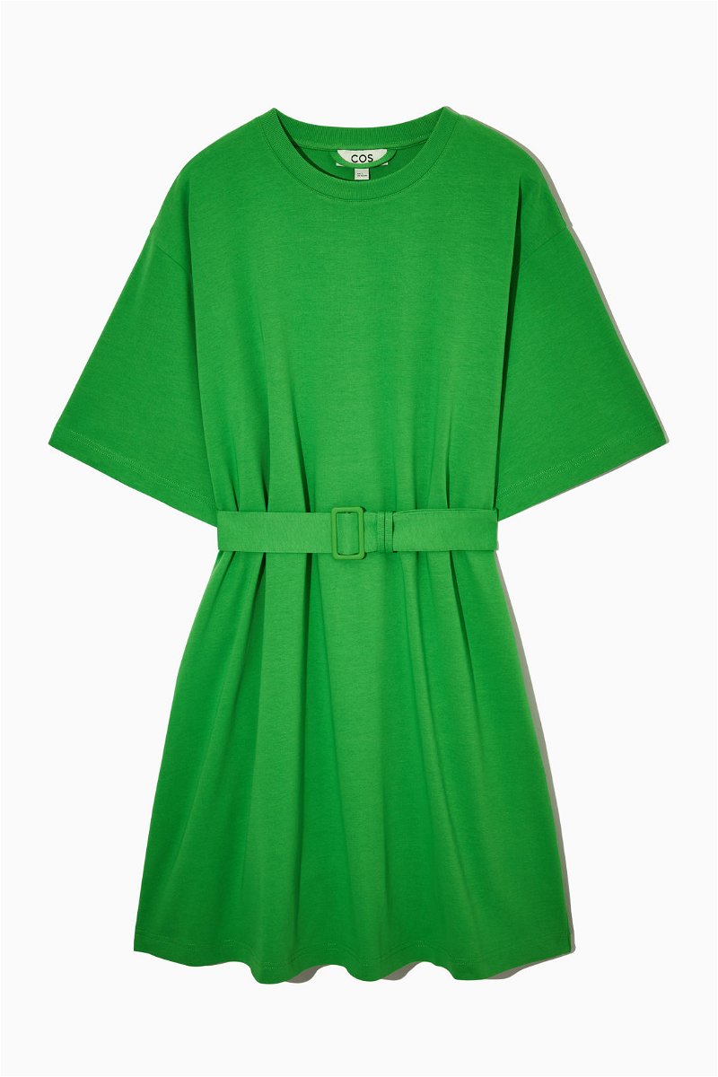 COS Belted T-Shirt Dress in GREEN