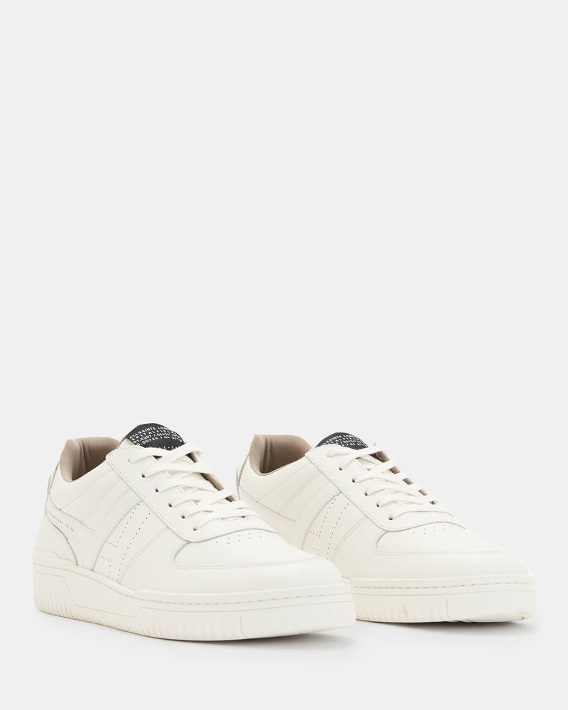 ALLSAINTS Vix Leather Low Top Trainers in White/White | Endource