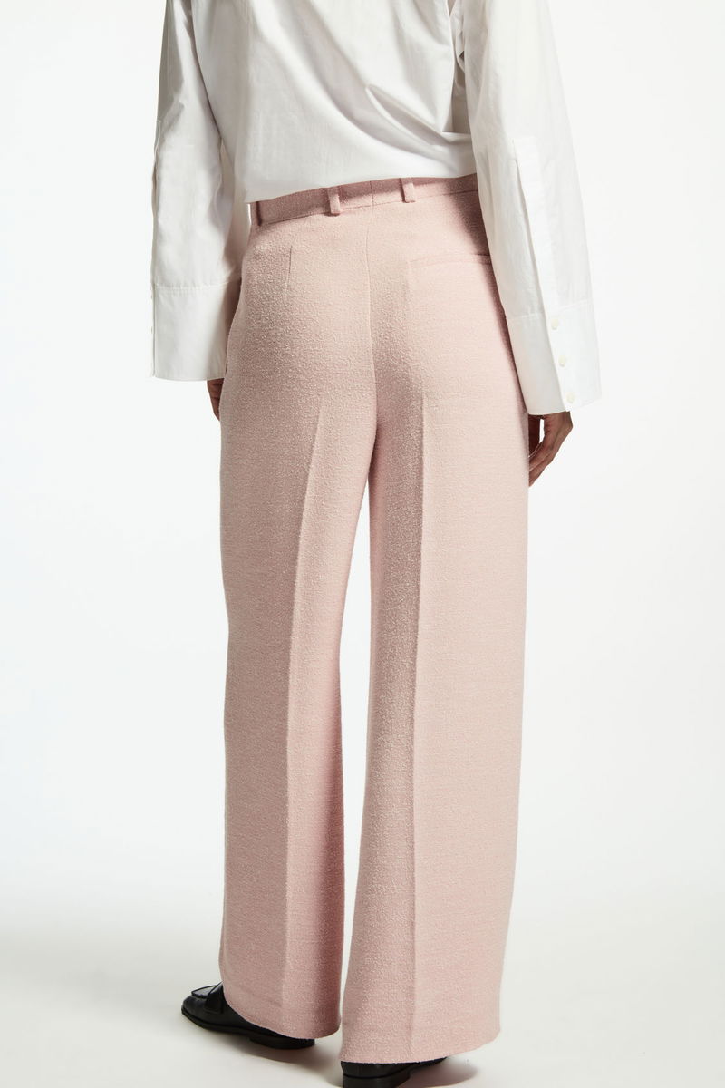 COS Wide-Leg Textured Trousers in LIGHT PINK