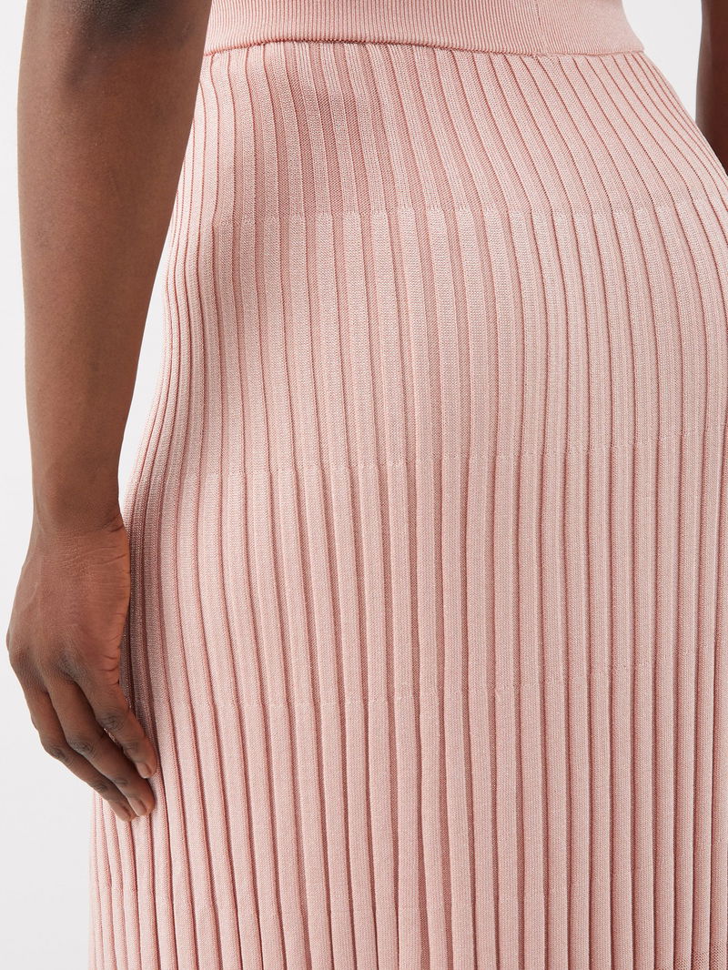 ZIMMERMANN Wonderland Rib-Knit Lurex Midi Skirt | endource